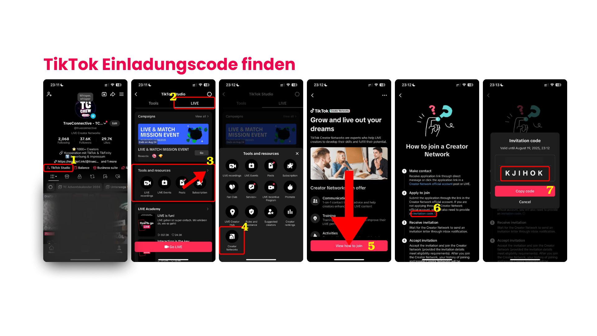 Anleitung: TikTok Einladungscode finden